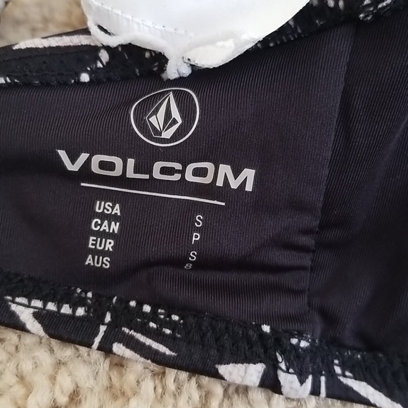 NWT! Volcom Size S Black Multi Color Bikini Top - Picture 4 of 6